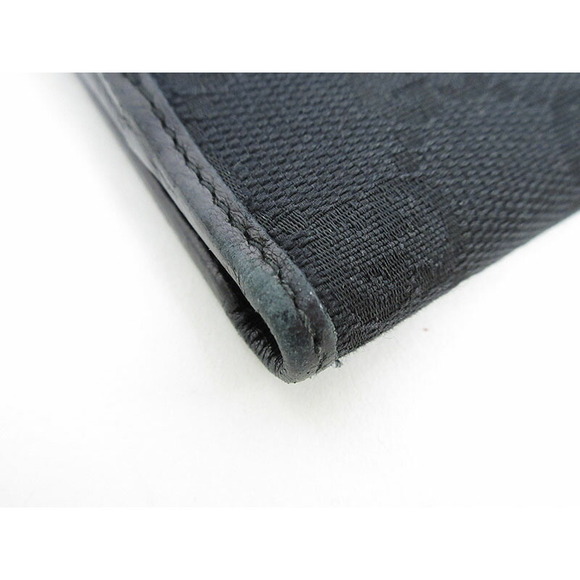Gucci GG Double Hook Wallet Compact Black Canvas Leather - Picture 4 of 8